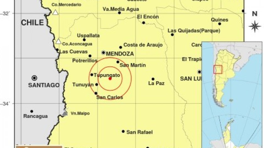 Un fuerte temblor se sintió este sábado en Mendoza